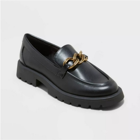 a new day Shoes - A New Day black and gold loafer womens size 10